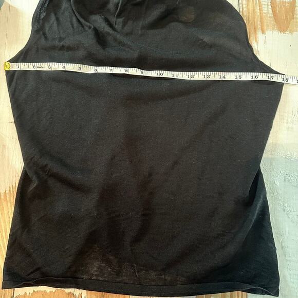 Theory Cowl Racerback Washable Silk Tank Top Black Size Medium Minimalist - Picture 9 of 11